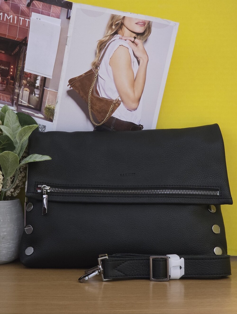 Hammitt Black Leather Large Vip Crossbody Bag - Picture 3 of 8